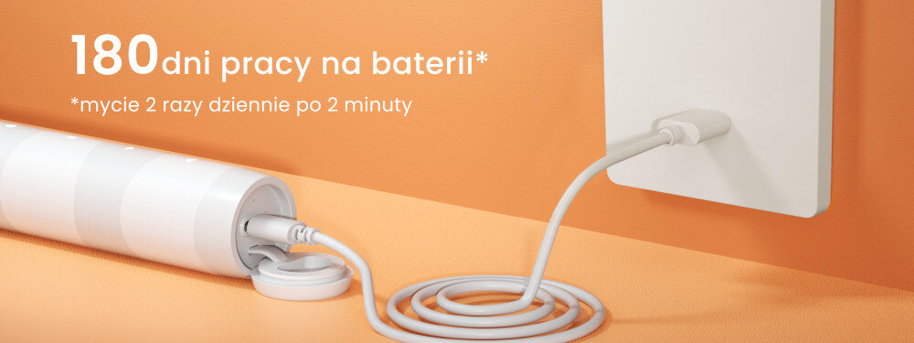 USB-c 180 dni pracy szczoteczki Oclean flow